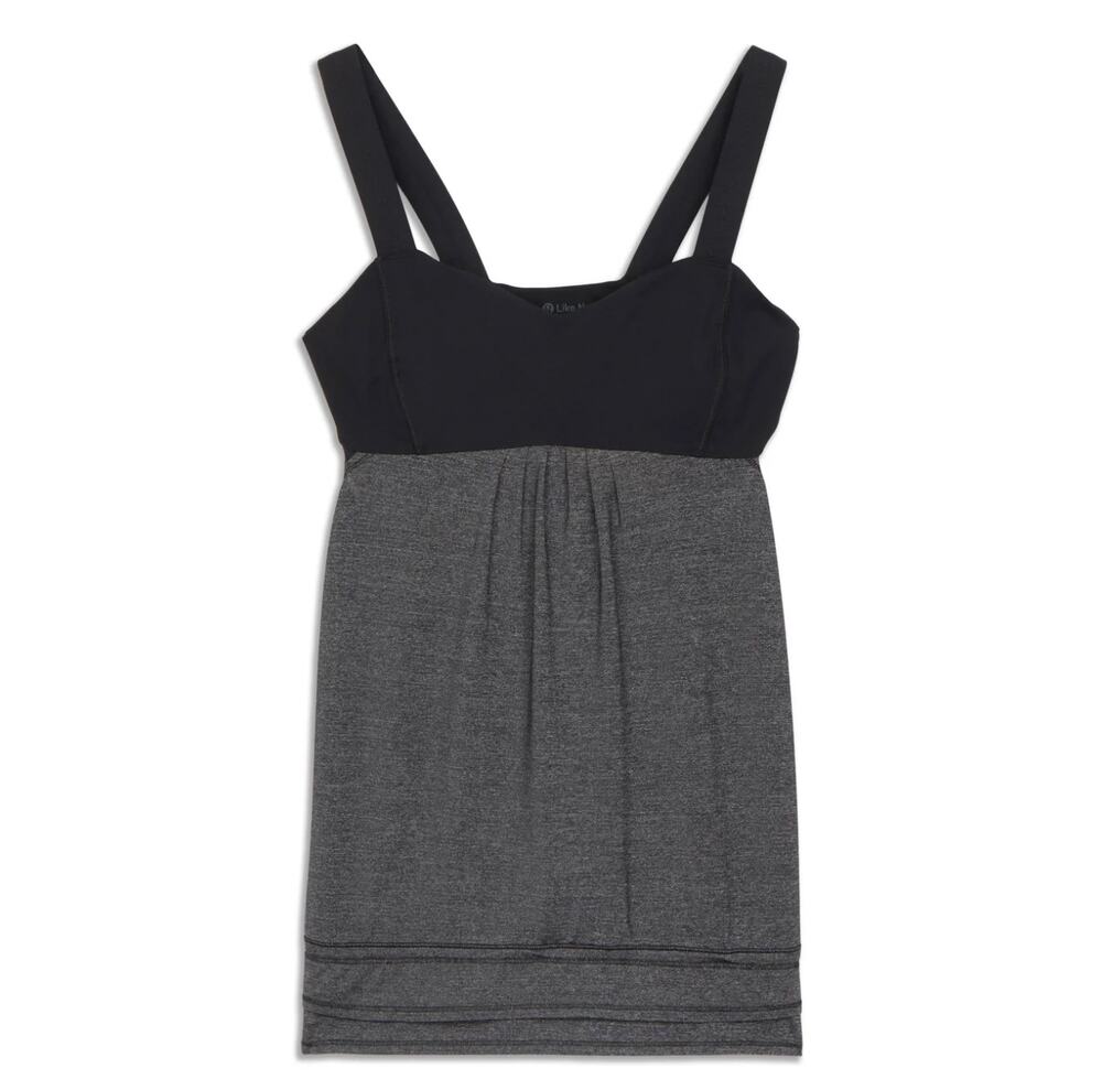 Lululemon Back on Track Tank Black and Gray Tank with Drawstring Size 4 Small